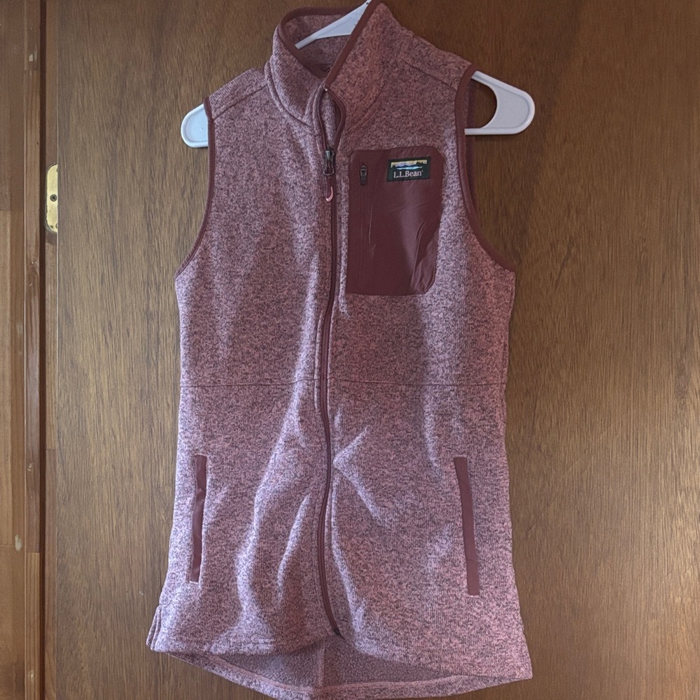 L.L. Bean Heathered Pink Fleece Vest
